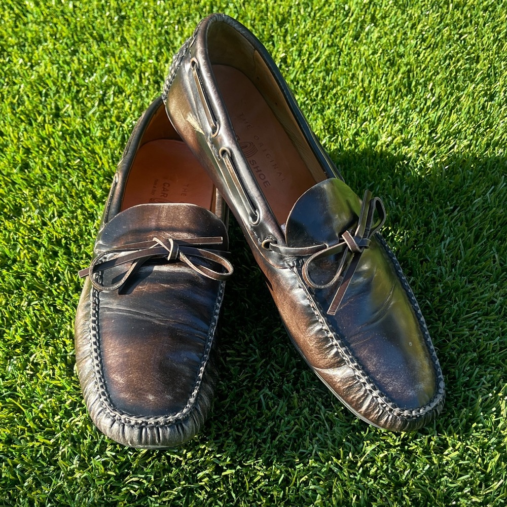 EUC - The Original Car Shoe by Prada Men's Brown Leather Loafers Sz 9.5
